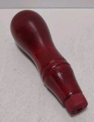Finished Wooden Tool Handle Red Stained Pre-Drilled 3.5'' Craft Replacement