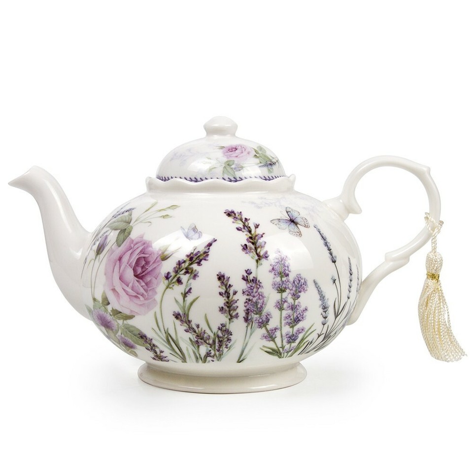 Delton Lavender Porcelain Teapot, Floral Pattern, 1.1 qt Tea Pot in Gift Box eBay