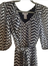 Sweet Storm Juniors Medium Black & White  Long Sleeved Dress W/Belt