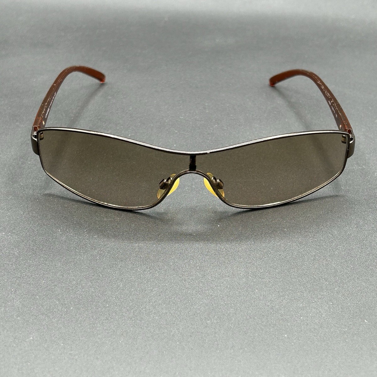 Chanel 4089 236/13 VTG Shield Sunglasses Brown Gradient Italy 120