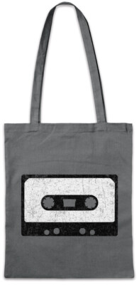 Cassette Tape I Stofftasche Einkaufstasche DJ MC Kassette Audiokassette Musik