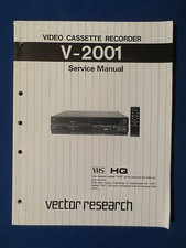 Vector Research V-2001 VHS VCR Service Manual Factory Original The Real ...