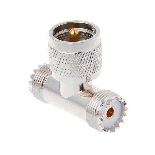 for T Shape UHF Male PL259 To 2 UHF Female SO239 Triple RF Connector 3-way Coaxi - Zdjęcie 4 z 8