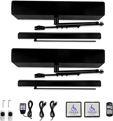 Olideauto Handicap Door Opener for Dual Swing Doors,Black Color Commercial Door