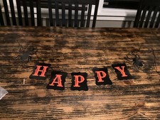 Happy Halloween Banner Decoration Banner Garland String Spiders Bats Pumpkins