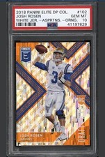 2018 Elite Draft  Aspirations SP Orange Josh Rosen ROOKIE RC PSA 10 GEM  POP 1/1