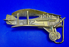 Biplane Airplane Fixed-Wing Aircraft Figural Cutout Vintage 1981 Belt Buckle