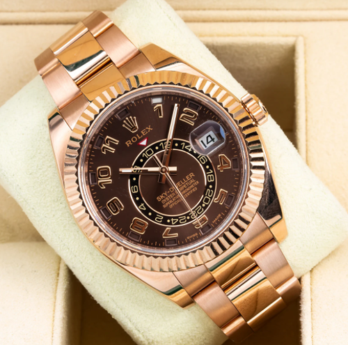 ROLEX SKY-DWELLER 42MM 326935 CHOCOLATE SUNRAY DIAL OYSTER BRACELET - Picture 1 of 6