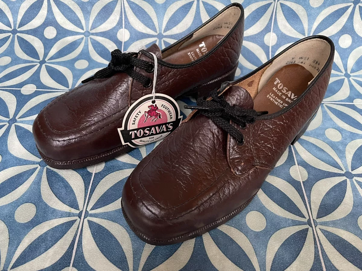 Vintage Retro MCM Tosava s Steel Toe Safety Shoes