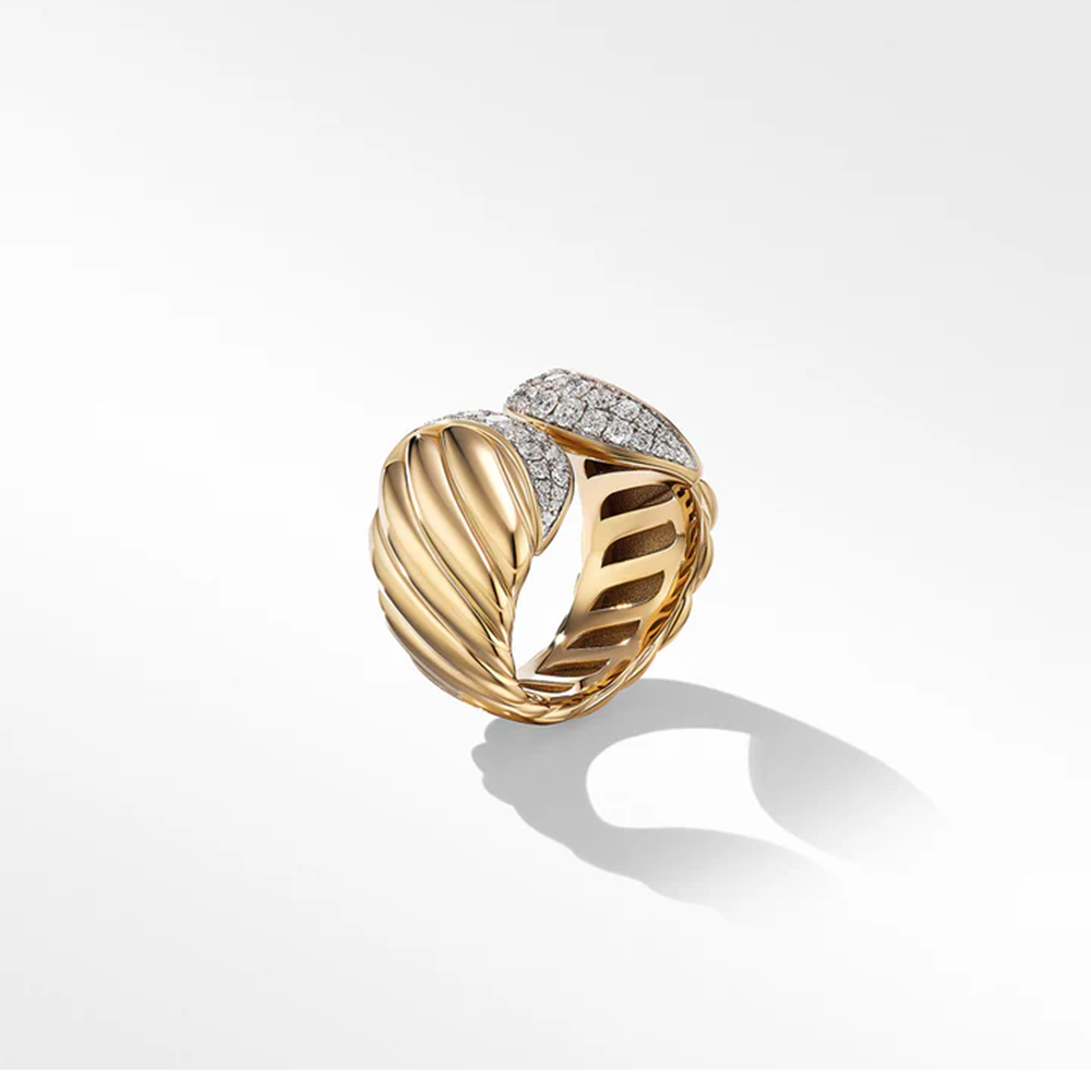 0.85 Ctw Lab Created Diamond 14K Two - Tone Gold Plated Engagement Band Ring