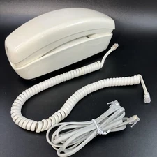 VTG Premiere Delight Beige Push Button Desk Phone 2600 Solid Metal Base TESTED