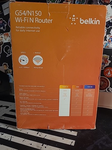Belkin G54/N150 Wireless Wi Fi N Router 4 LAN Port Up to 150Mbps - Picture 2 of 3