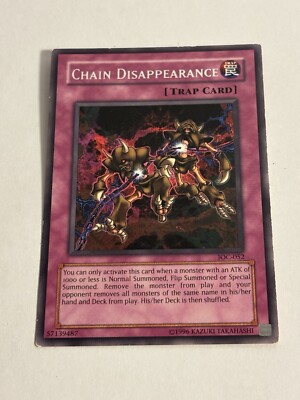 Chain Disappearance (IOC-052) vintage from original Yu-Gi-Oh Card rare