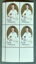Bloque de placas Scott # 1436, LLPN74 - MNH - Emily Dickinson - edición 1971