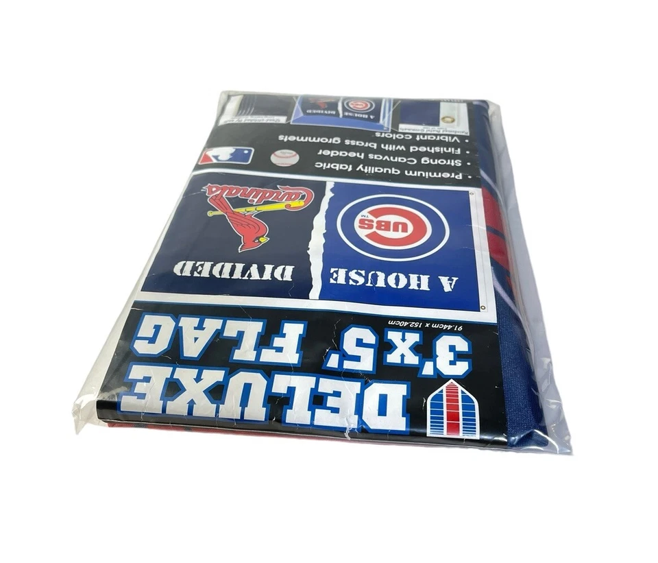 Chicago Cubs & St Louis Cardinals "House Divided" Logo Flag 3x5 w 2 Grommets NEW - Image 2 of 3