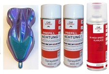 Spraydosen Set Flip Flop Farbwechsel Autolack Violett - Türkis - Blau 3x400ml