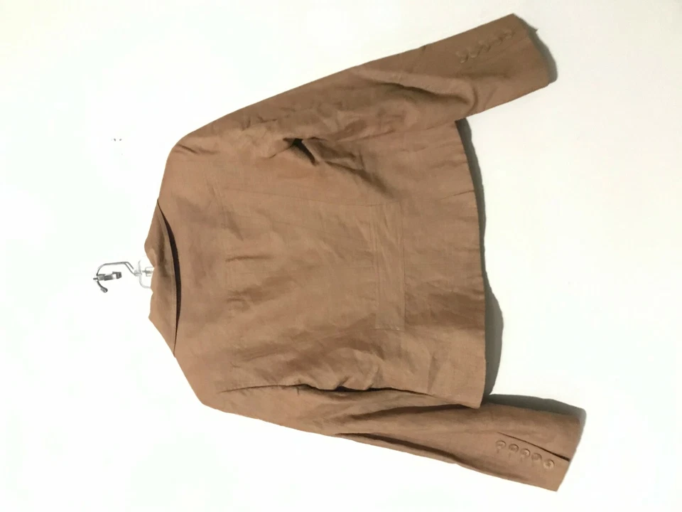 Jaqueta Bandolino tamanho 10 calça 12 linho mistura 2 peças marrom terno feminino formal - Imagem 4 de 4