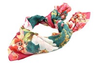 Guess Kefiah Scarf 130X130 Tuch Gardenia Petrol Rosa Neu