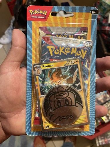 POKEMON TCG 2X BOOSTER PACKS w/ Pawmot Card & Metallic Coin (BRAND NEW ...