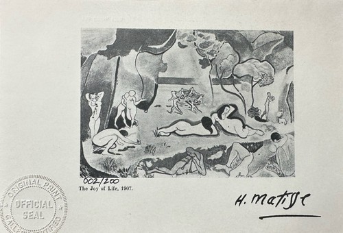 Henri Matisse Facsimile Signed Vintage Print - The Joy, Art Lithograph, Rare - Picture 5 of 8