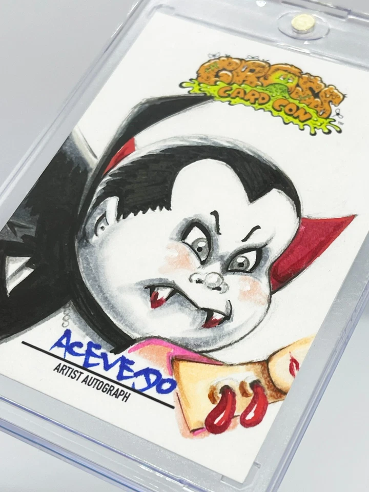2024 Gross Card Con ACEVEDO Signed Sketch Card RARE Nasty Nick GARBAGE PAIL KIDS - Image 3 of 3