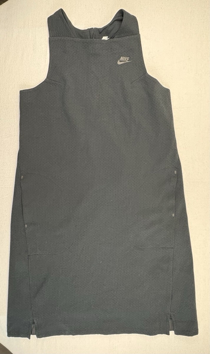 Nike Sportswear Tech Fleece Dress Womens Lg Black Sleeveless