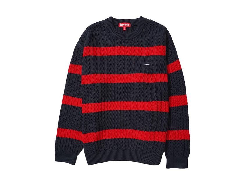 【XL】Loose Gauge Stripe Small Box Sweater Supreme Loose Gauge Stripe Small Box Sweater Pink Men's