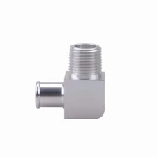 Fit SBC BBC Chrome Aluminum 90 Degree Heater Hose Fitting 1/2" NPT to 5/8" Barb