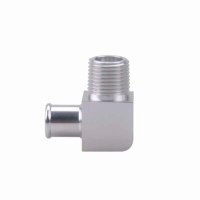 Fit SBC BBC Chrome Aluminum 90 Degree Heater Hose Fitting 1/2" NPT to 5 ...