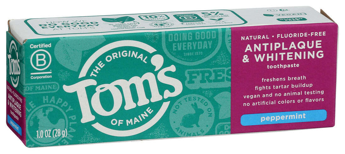 Зубная паста TomS Of Maine с мятой Перечной против налета и отбеливания 1 унция 1990₽