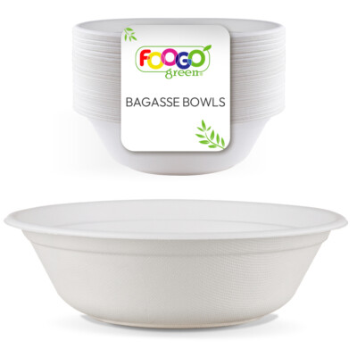 FOOGO Grün Einweg Zuckerrohr Bagasse Schalen Holz Umweltfreundlich Picknick Schüssel