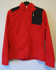Lrl Lauren Active Fleece Womens Large Red Full Zip Sports Jacket Walking Outdoor