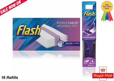 Flash Powermop absorbierende Multi-Oberflächen Pads Nachfüllpackungen, 16 Nachfüllpackungen UK kostenloser Versand