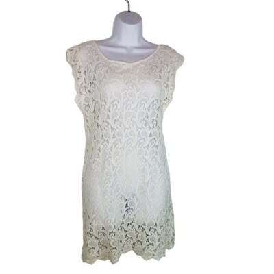 Eberjey white cotton crochet coverup dress M/L