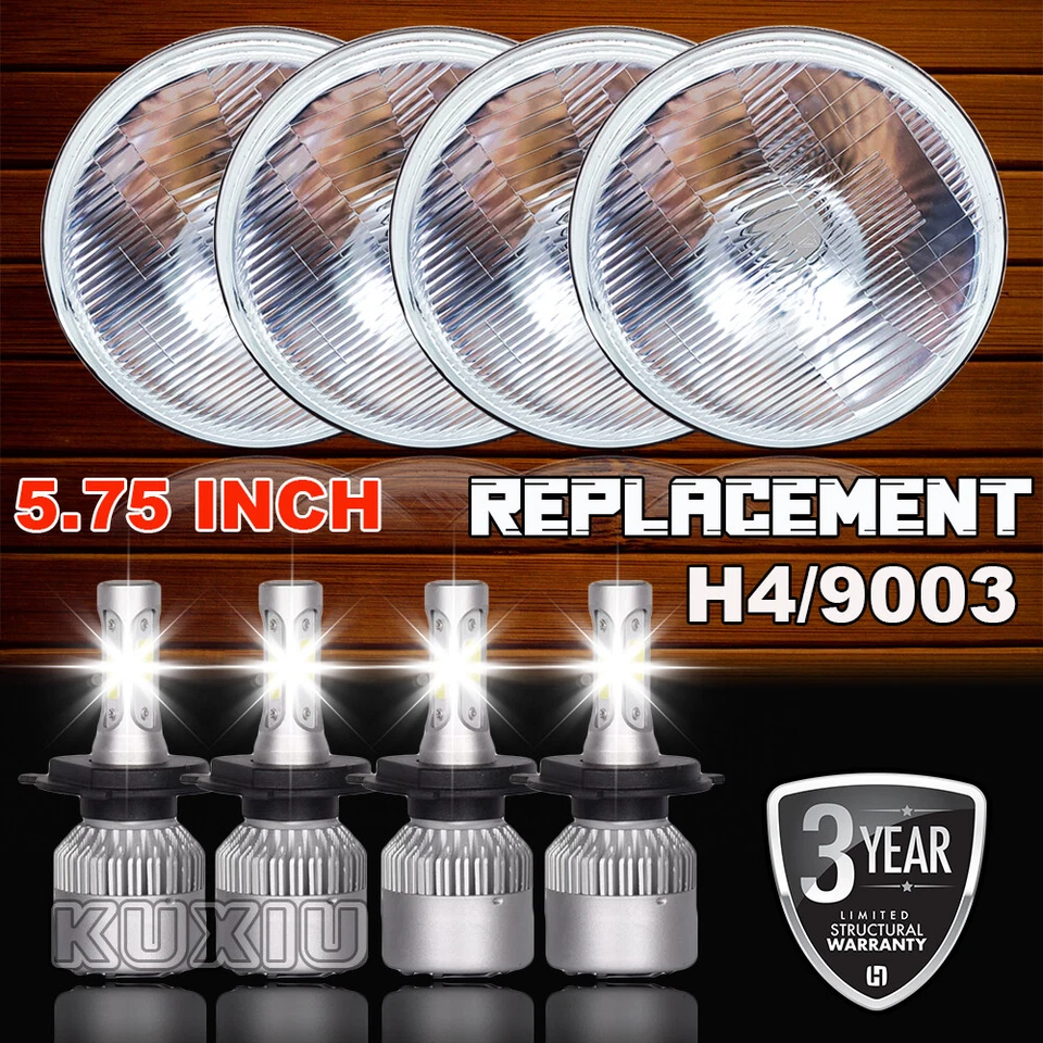 4PCS 5.75" 5 3/4" LED Headlights HI/LO Beam for Pontiac GTO Grand Prix Firebird Foto 2 de 4