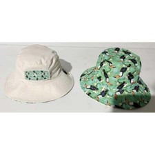 Kids Reversible Bucket Hat with Toucan Print, for Boys, Bucket Hat Ages 2-13 y/o