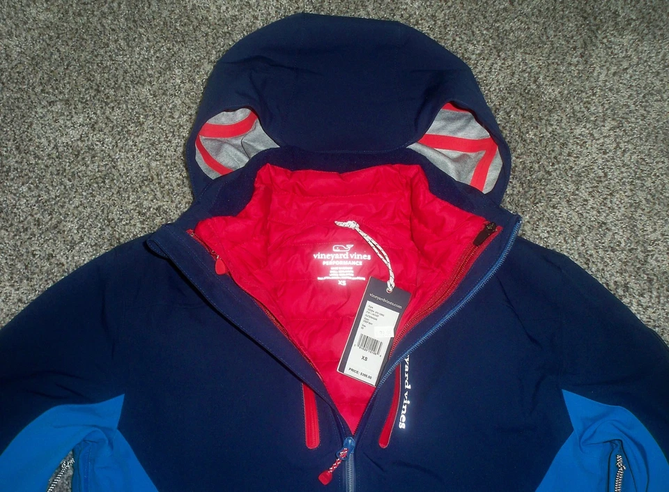 RARE NWT Men's VINEYARD VINES Performance 3-in-1 Hooded Jacket XS BLUE BLOCK - Image 2 of 4