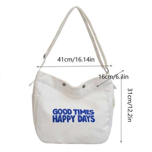 Large Capacity Shoulder Bag Letter Canvas Bag Ladies - Picture 3 of 12