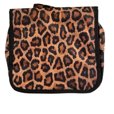 Travel Toiletry Hanging Cosmetic MakeUp Bag Leopard Print Med Accessories Unfold