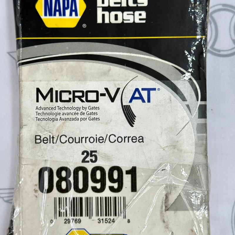 Ford E150 Gates Napa Micro‐V Serpentine Belt 25080991 OEM K080991 2000-2004 Foto 2 de 4