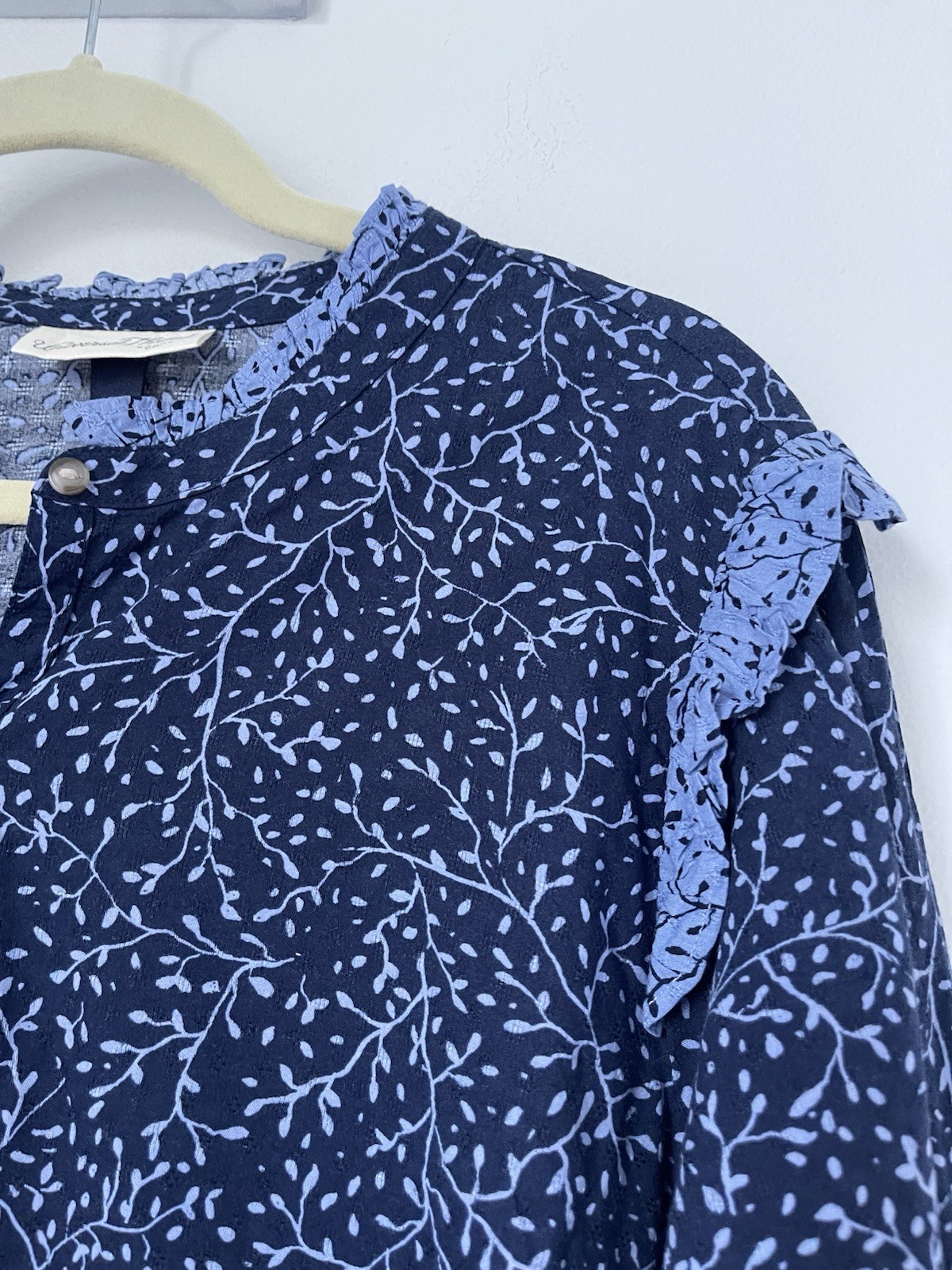 Universal Thread Leaf Print Ballon Long Sleeve Ru… - image 6