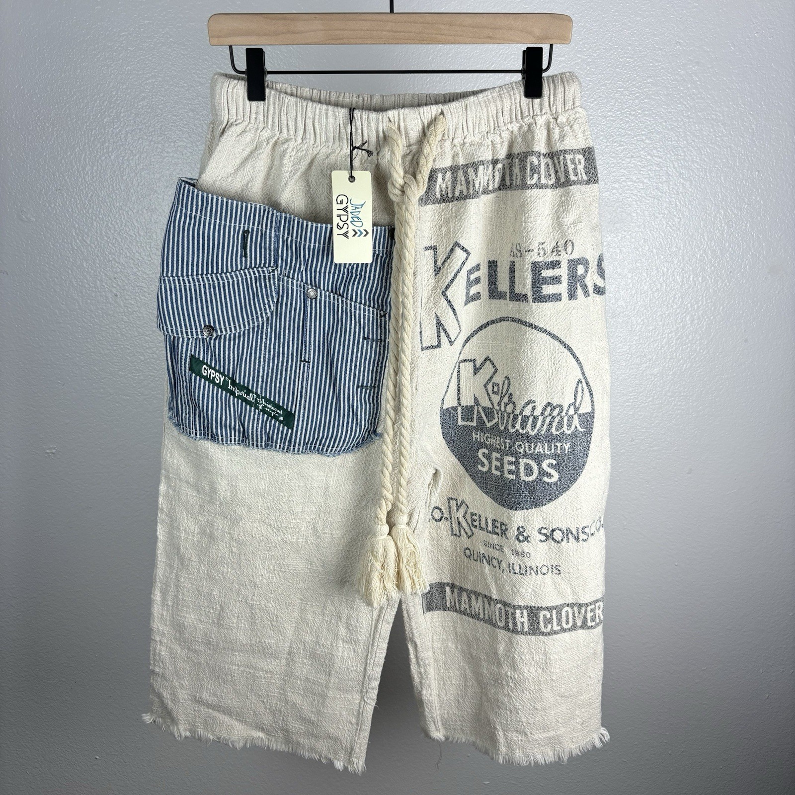 Jaded Gypsy Linen-Blend Imperial Wide-Leg Gaucho Pants NWT