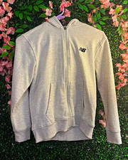 Men  s M Gray Cotton Fleece Full Zip Sweatshirt Jacket w/ Pockets High Neck