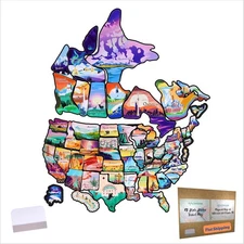 ACIMONE RV State Travel Map Sticker, 11 ⅘“ x 15 ¾” Visited States & Colorful 