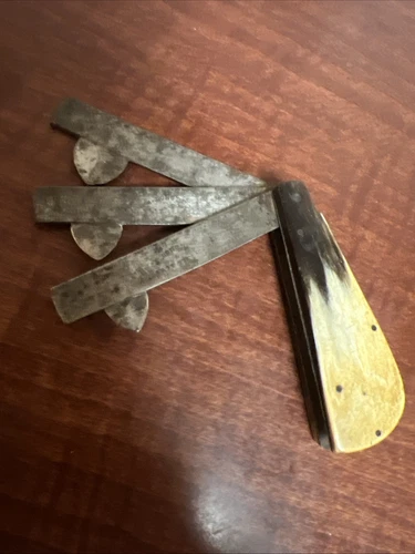 Antique Fleam Surgeon Tool Knife Lancet Bleeder Medical Blood Letter Brass Horn