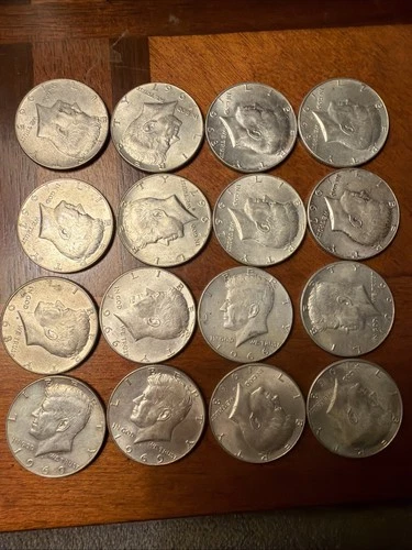 Kennedy 1965-1969 40% Silver Half Dollars Lot of  16