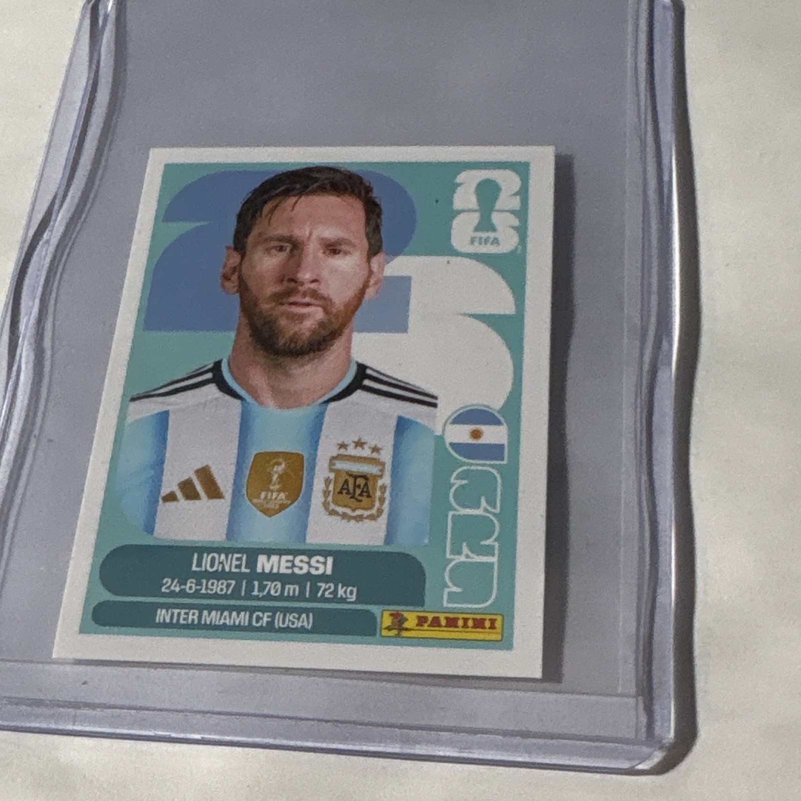 Lionel Messi 2026 Panini FIFA World Cup Sticker Argentina ARG 17 - USA Version view 2