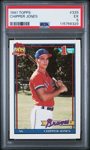 1991 Topps #333 Chipper Jones RC PSA 5 Atlanta Braves - Freshly Graded New Label