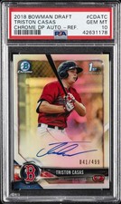 2018 BOWMAN DRAFT CHROME DRAFT PICKS AUTOS TRISTON CASAS #/499 PSA 10 AUTO