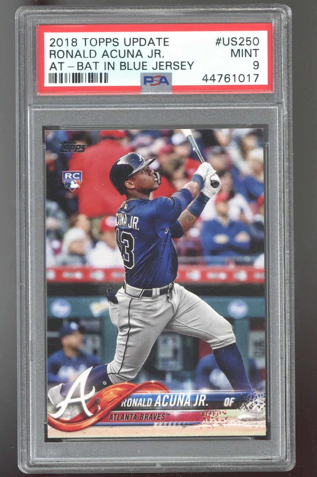 2018 Topps Update #US250 Ronald Acuna Jr. PSA 9 ROOKIE RC view 1